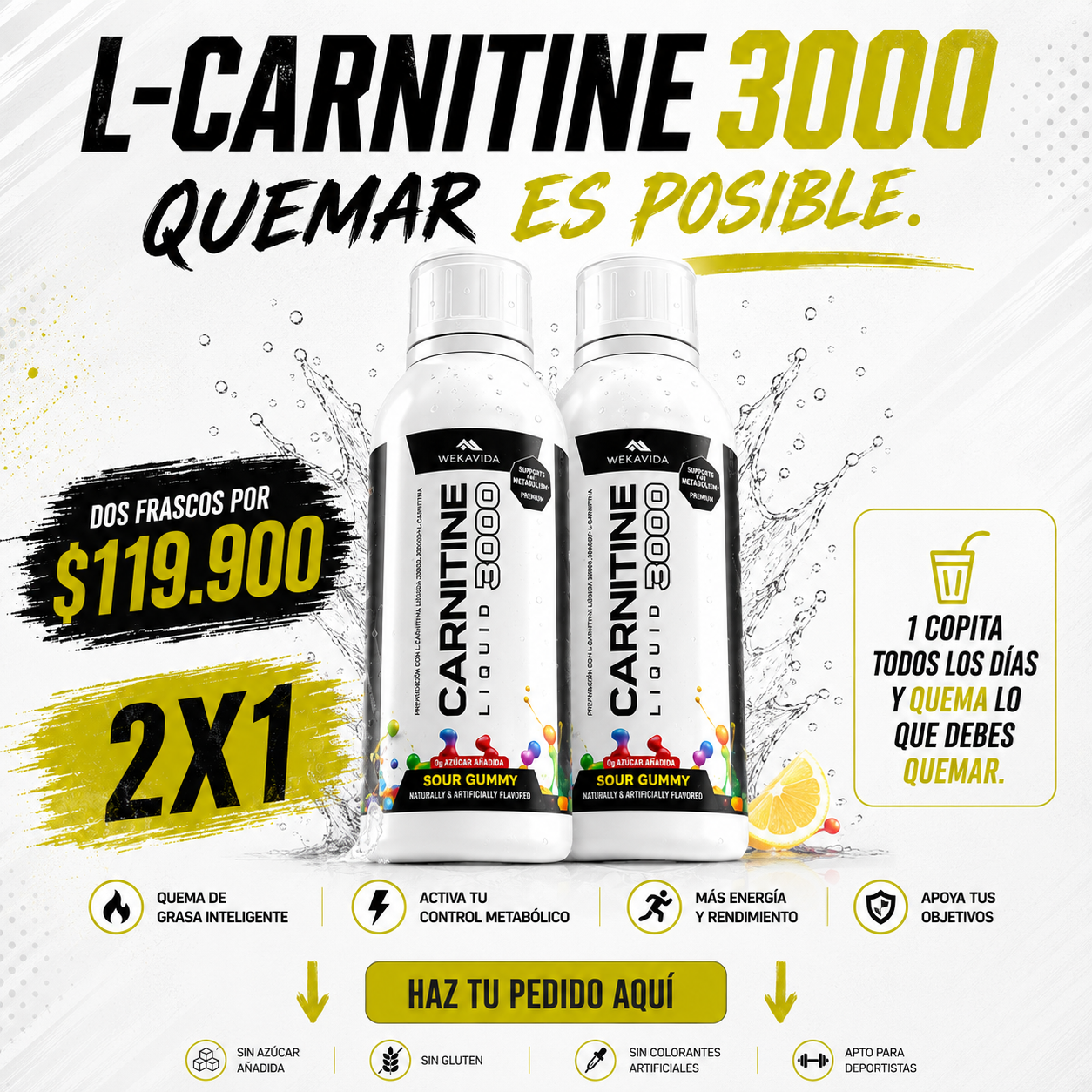 L-CARNITINE 3000 Liquid: Fórmula Avanzada para Activar el Modo Quema